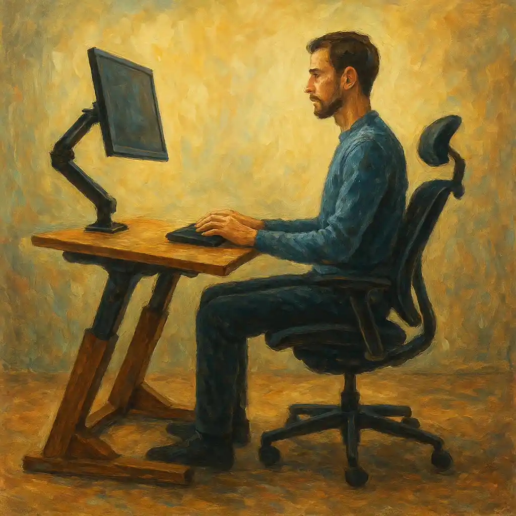 Ess Ergo For Banish Neck Tech Desk Adjust