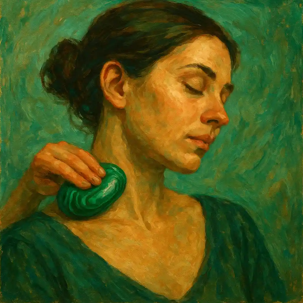 Malachite Meditation Neck Tension Release For: Energetic Tension Buster